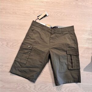 Jack & Jones Shorts Cargo Shorts Zip Fly Cotton Regular Fit Army Green Size 36